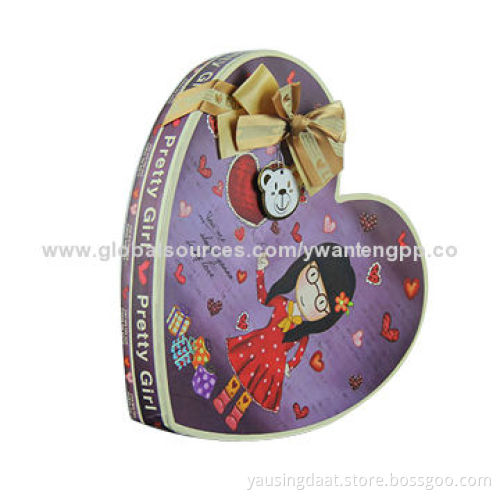 Chocolate Heart Gift Box with Divider, Customized Designs and Logos are Welcome